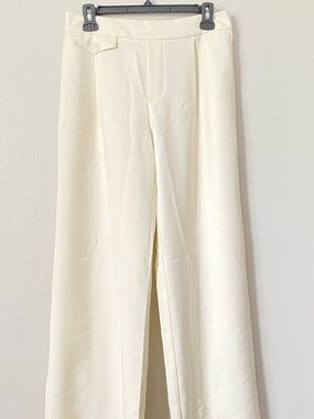 NWT Cream Wide-Leg Women's Trousers Size Small High Waist Palazzo Pants